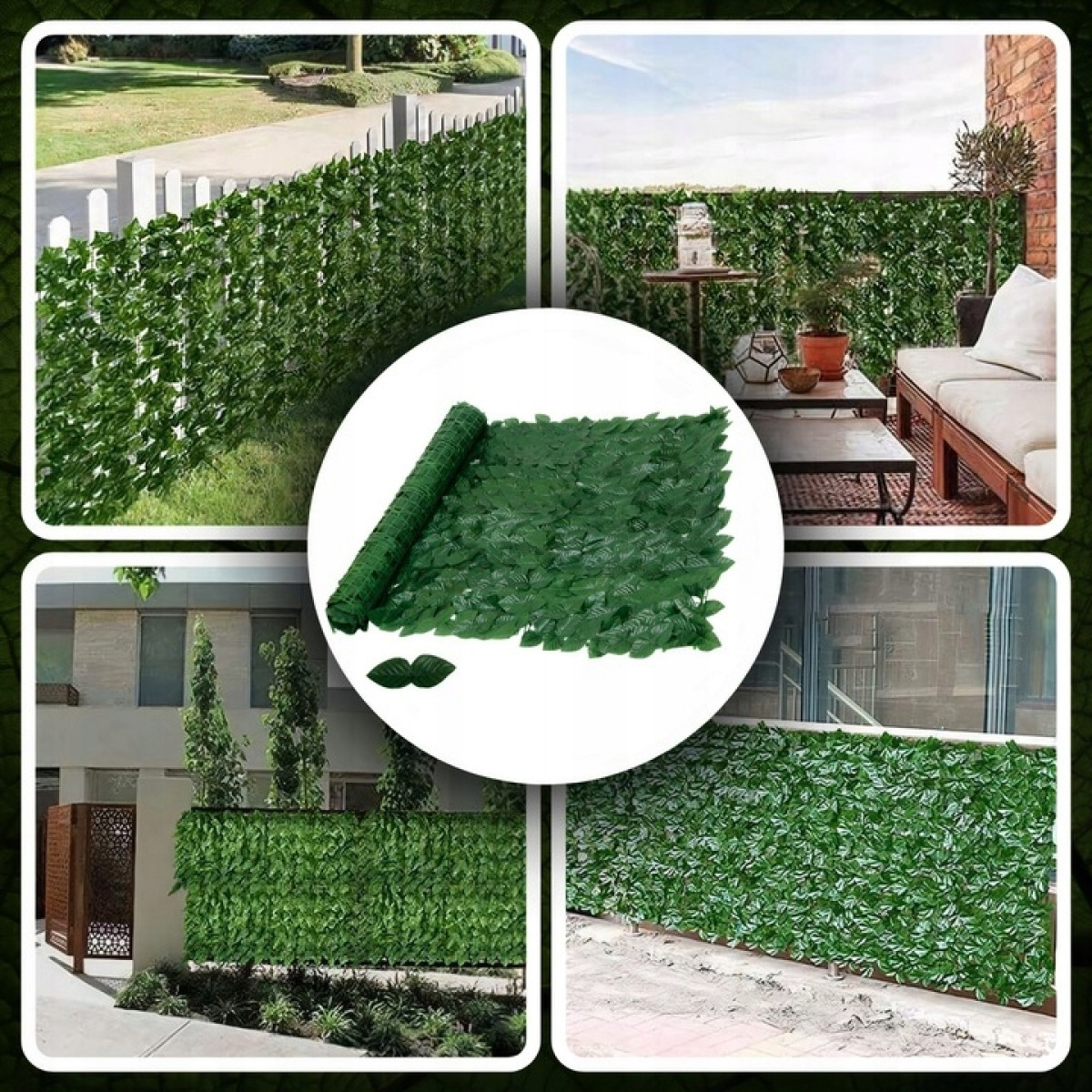 SZTUCZNY BLUSZCZ ŻYWOPŁOT NA ŚCIANE 2x5m ZIELONA ŚCIANA SIATKA CIENIUJĄCA
