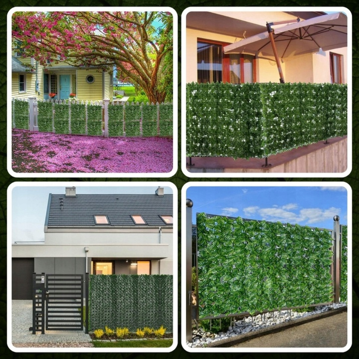 SZTUCZNY BLUSZCZ ŻYWOPŁOT NA ŚCIANE 2x3m ZIELONA ŚCIANA SIATKA CIENIUJĄCA