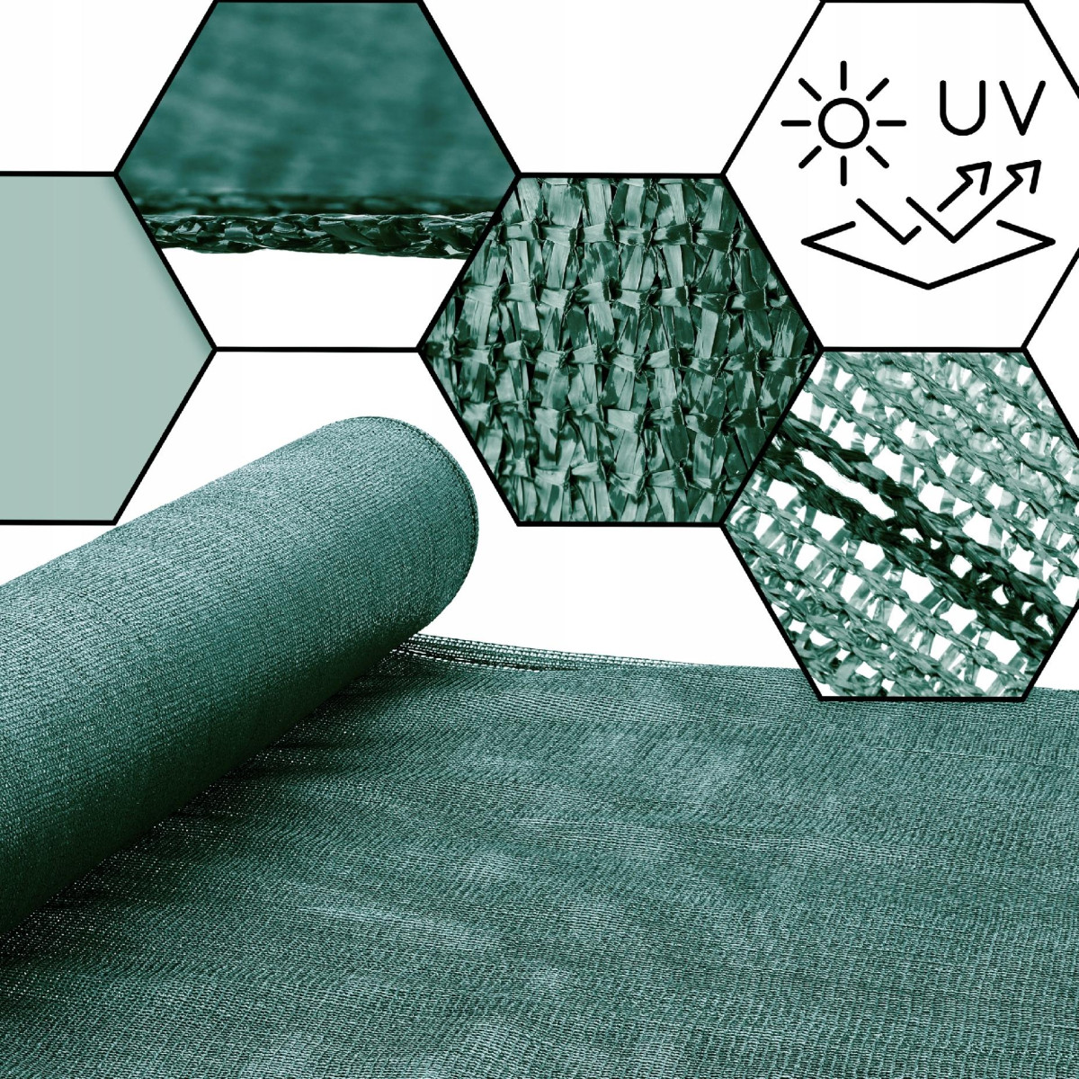 SIATKA CIENIUJĄCA NA OGRODZENIE PŁOT BALKON MASKUJĄCA 1,5x10m 90% UV MOCNA