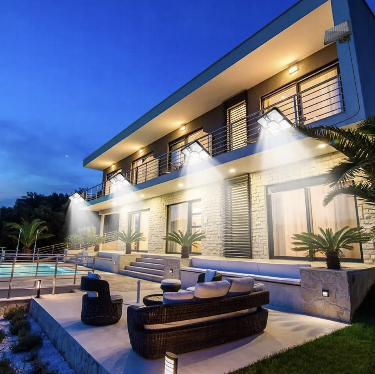 LAMPA SOLARNA OGRODOWA ULICZNA LED ZEWNĘTRZNA CZUJNIK RUCHU ZMIERZCHU PILOT