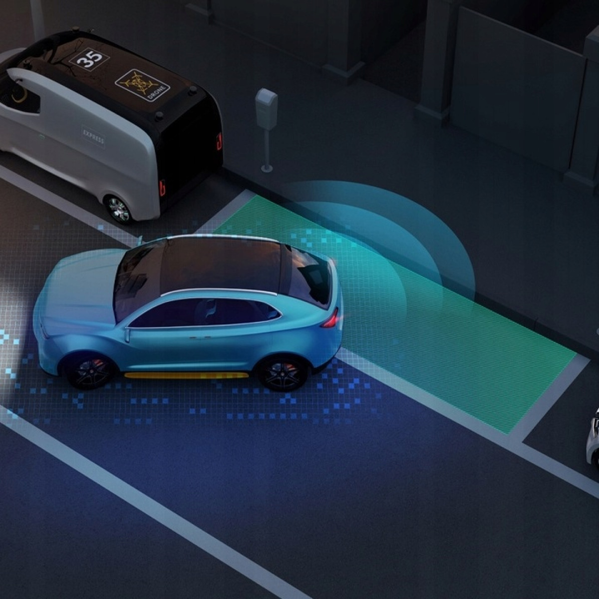 CZUJNIKI PARKOWANIA TYŁ PRZÓD X4 CZUJNIKI COFANIA LED LCD DŁUGIE PRZEWODY