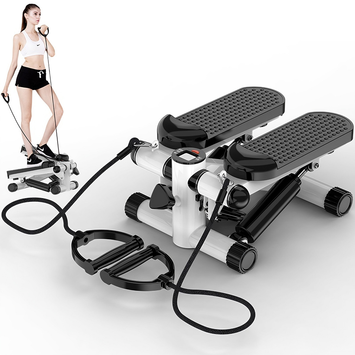 STEPPER PROSTY DO ĆWICZEŃ Z LINKAMI STEPER Z REGULACJĄ EKRAN LCD FITNESS