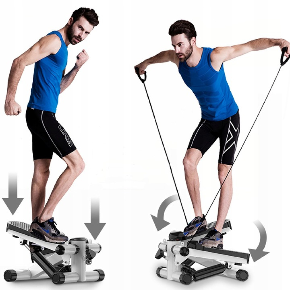 STEPPER PROSTY DO ĆWICZEŃ Z LINKAMI STEPER Z REGULACJĄ EKRAN LCD FITNESS