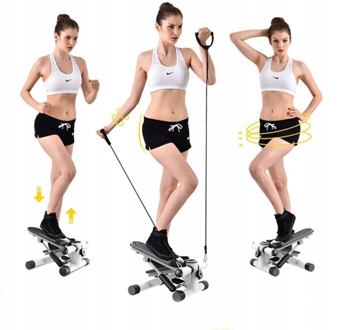 STEPPER PROSTY DO ĆWICZEŃ Z LINKAMI STEPER Z REGULACJĄ EKRAN LCD FITNESS