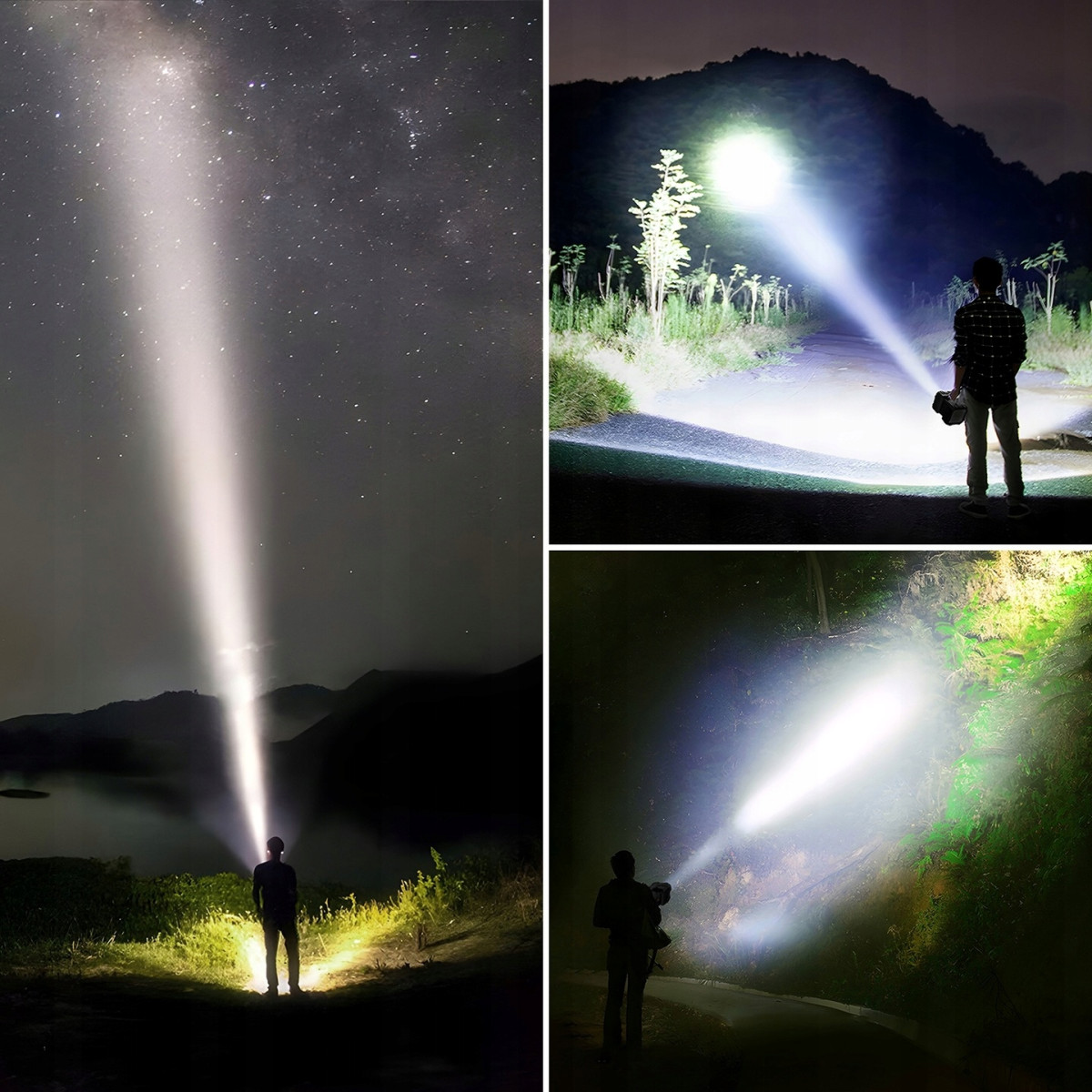 LATARKA LED AKUMULATOROWA BARDZO MOCNA SZPERACZ POWERBANK USB C DWUSTRONNA